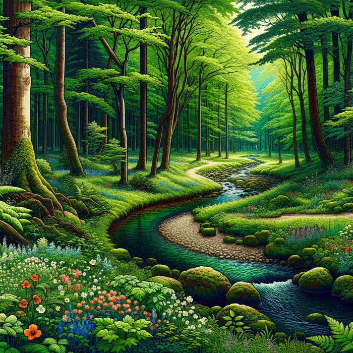 Calm Forest Stream Diamond Painting