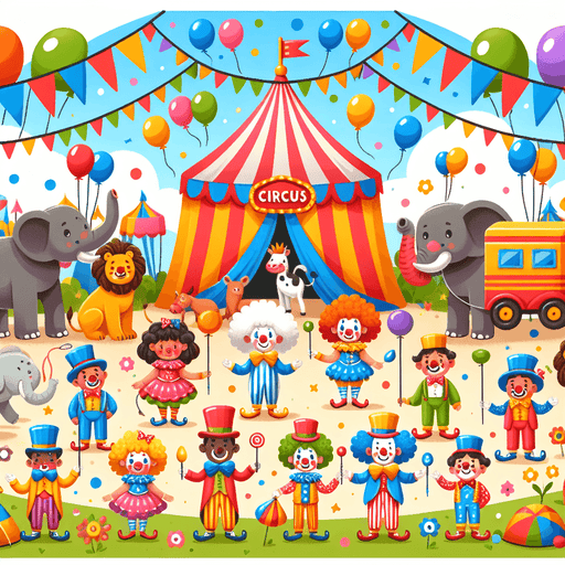 Brightly Colored Circus Painting By Diamonds Kit