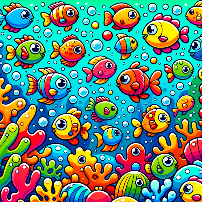 Rainbow Fish Fiesta Paint By Diamonds Art