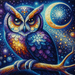 Whimsical Night Owl Paint By Diamonds Kits
