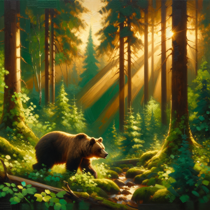 Gentle Bear Wilderness Paint By Diamonds Kits