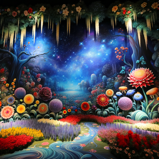 Starry Night Garden Paint By Diamond