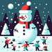 Sweet Snowman Surprise Paint By Diamonds Kits