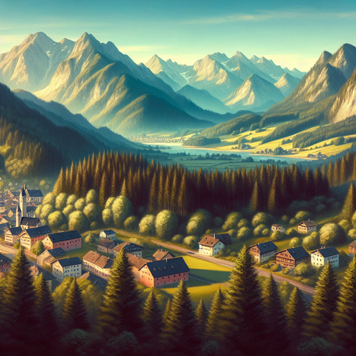 Bavarian Mountain Vista Painting By Diamonds Kit