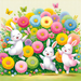 Bouncing Bunnies In Bloom Painting By Diamonds Kit