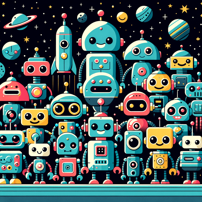 Galactic Robot Friends Paint By Color