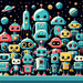 Galactic Robot Friends Paint By Color