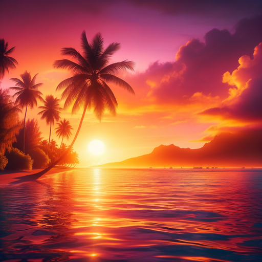 Gorgeous Tropical Sunset Paint By Diamonds