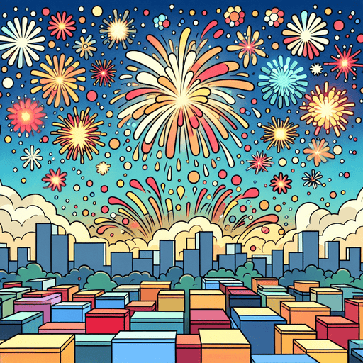 Colorful Firework Show Paint By Diamonds Art