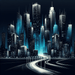 Cityscape Night Lights Painting By Diamonds Kit