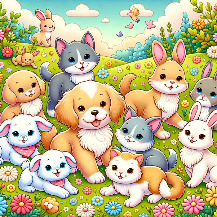 Fluffy Friends Paint By Diamonds Kits