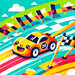 Dashing Little Race Car Painting By Diamonds Kit