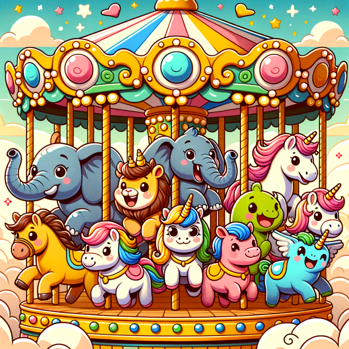 Charming Carousel Animals Paint By Diamonds