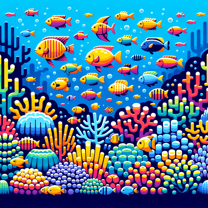 Cheerful Underwater Reef Paint By Diamonds Kits