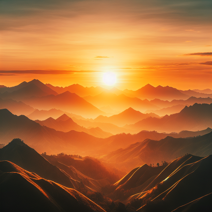 Golden Sunrise Over Mountains Paint By Diamonds Art