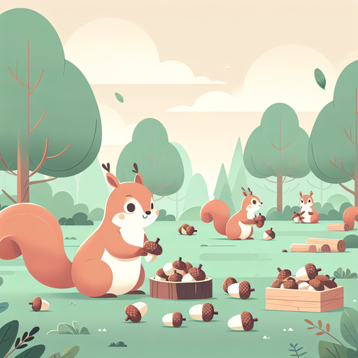 Sweet Squirrel Gathering Paint By Diamonds Kits