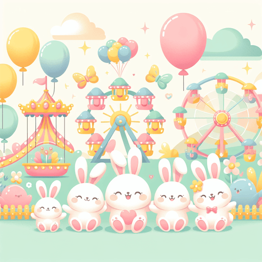 Bunny's Springtime Carnival Painting By Diamonds Kit