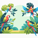Tropical Paradise Parrots Diamonded Painting Kits