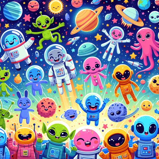 Friendly Space Explorers Paint By Diamonds