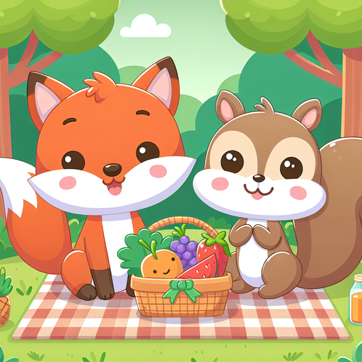 Picnic With Forest Friends Paint By Diamonds Art