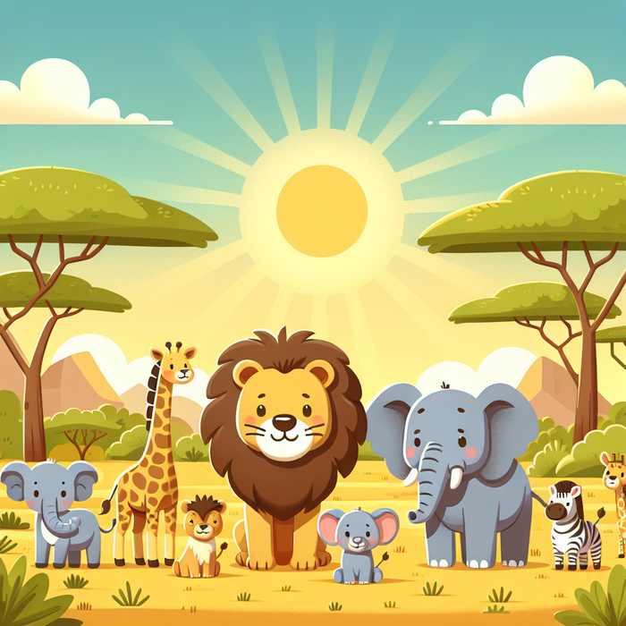 Sunshine Safari With Lions Paint By Diamonds Art