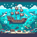 Undersea Pirate Ship Painting Diamond Kit
