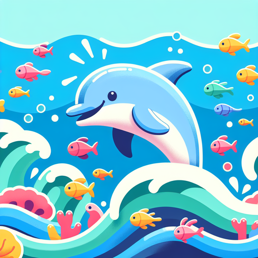 Playful Dolphin's Ocean Splash Paint By Color