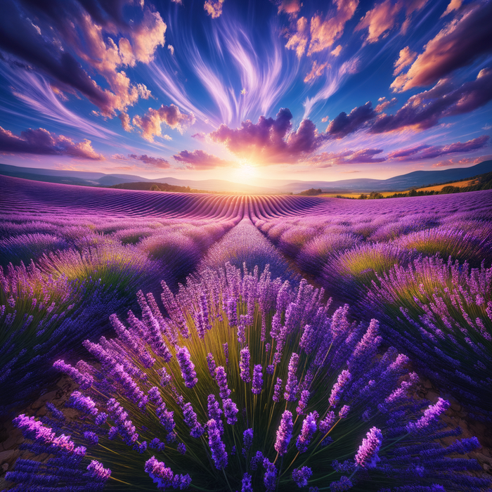 Sunny Day In Lavender Fields Paint By Diamonds Art