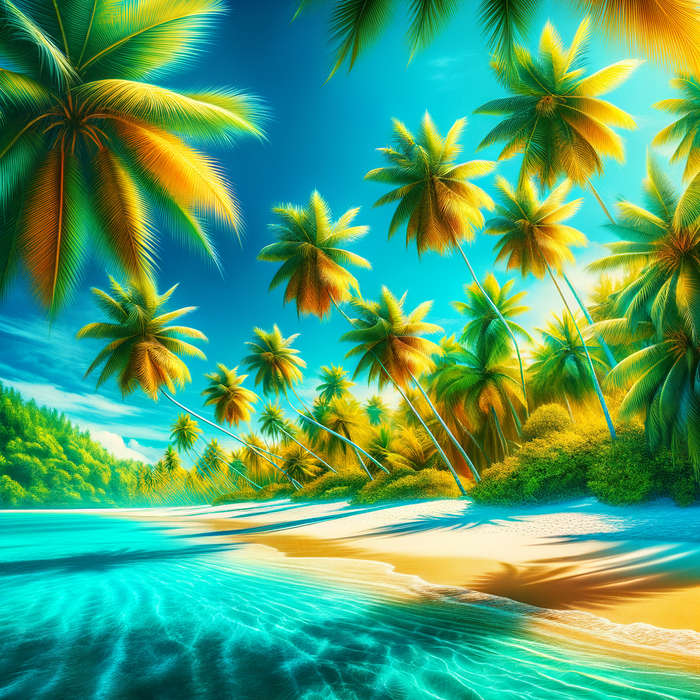 Breezy Tropical Beach Paint By Diamonds Art