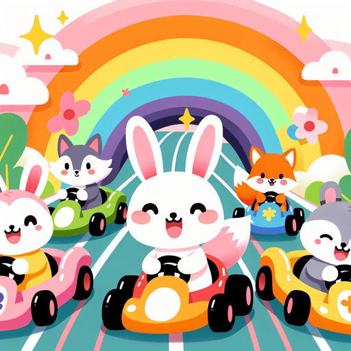 Rainbow Racers Painting By Diamonds Kit