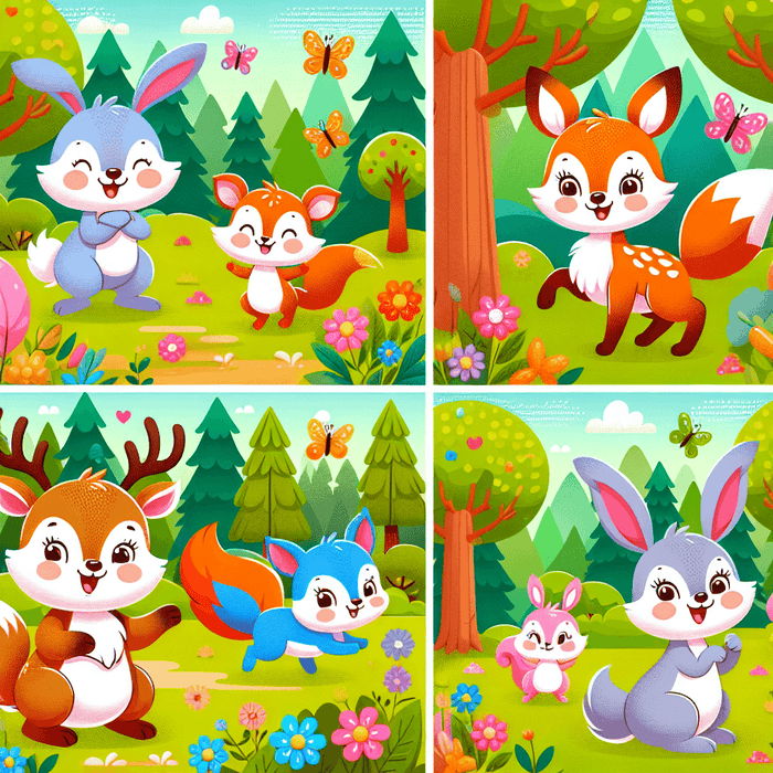 Hopping Woodland Friends Painting By Diamonds Kit