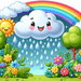 Happy Rain Cloud Paint By Diamonds Art