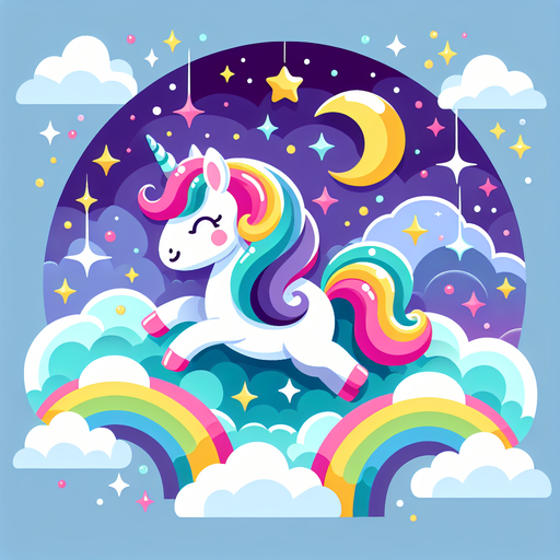 Rainbow Unicorn In Dreamland Paint By Diamonds Art