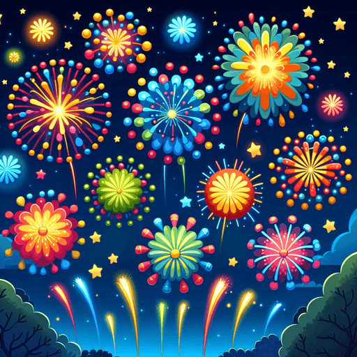 Festive Fireworks Paint By Color