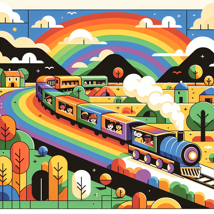 Rainbow Train Adventure Paint By Diamonds Art