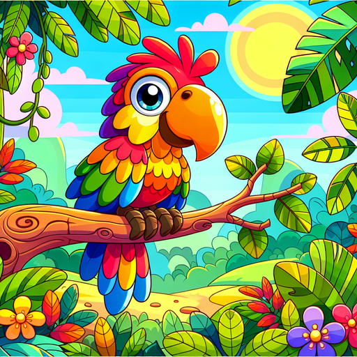 Silly Parrot Painting By Diamonds Kit