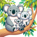 Cuddly Koala Family DIY Paint By Diamonds