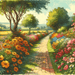 Sunny Countryside Path Painting Diamond Kit