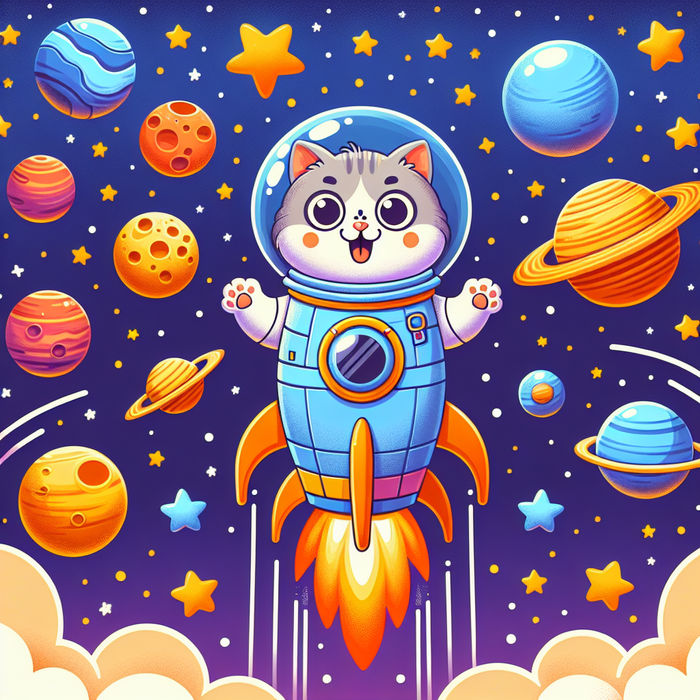 Space Adventure With Comet Cat Paint By Diamonds