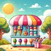 Happy Ice Cream Stand Painting Diamond Kit