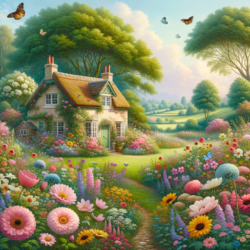 Charming Cottage In Bloom Diamonded Painting Kits