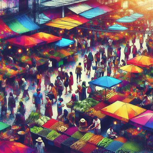 Vibrant Street Markets Paint By Diamonds