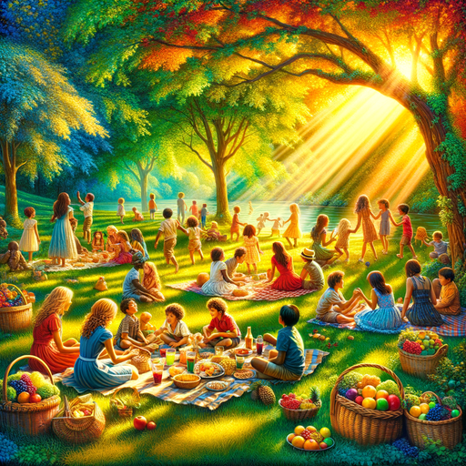 Charming Picnic In The Park Paint By Diamonds Art