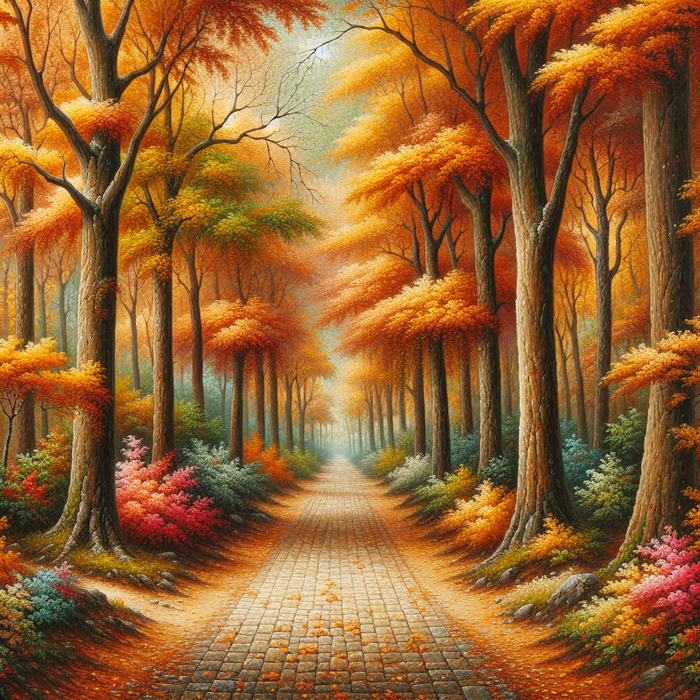 Autumn Forest Path Diamond Painting