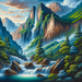 Majestic Mountain Waterfall Paint By Diamonds