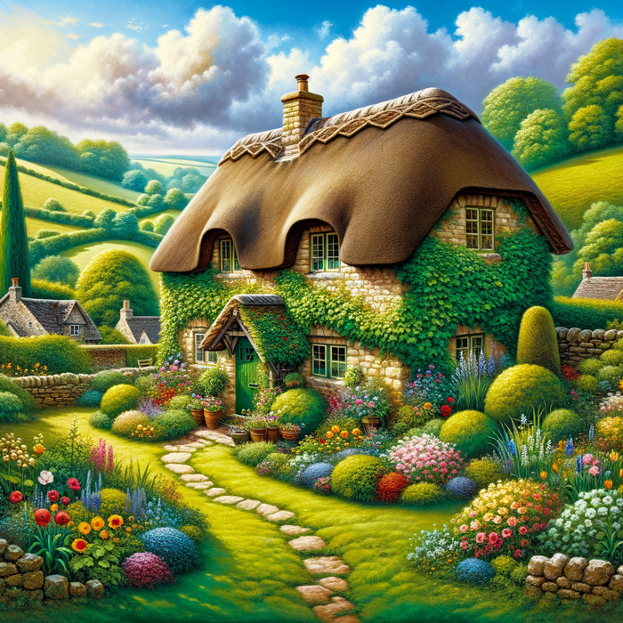 Charming Countryside Cottage 5D DIY Paint By Diamond Kit