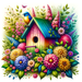 Charming Birdhouse Delight Paint By Diamonds Art