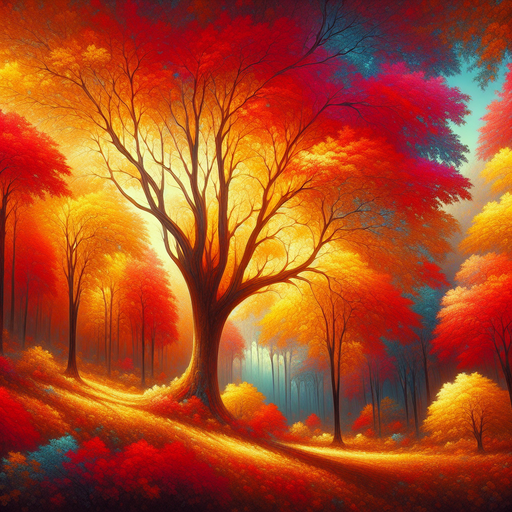 Charming Fall Landscape Painting Diamond Kit