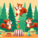 Silly Squirrel Circus Diamonded Painting Kits