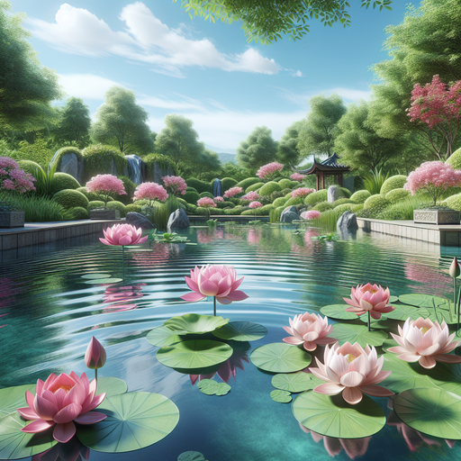 Tranquil Water Garden Painting By Diamonds Kit